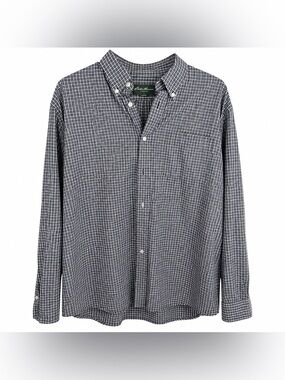 Eddie Bauer Wrinkle Resistant‎ Gingham Button Down Shirt L Relaxed Fit